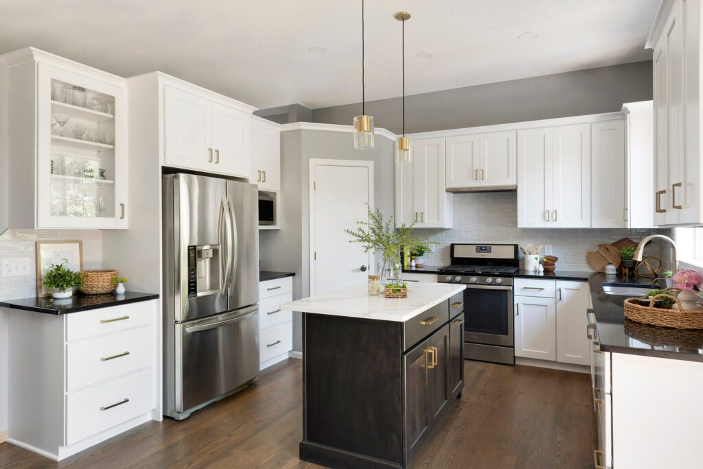 Lakeville MN kitchen remodel Black Kitchen Island