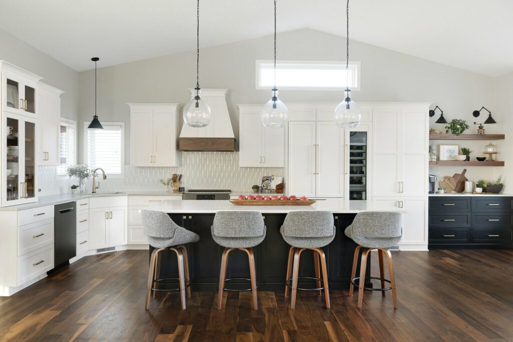 Lakeville black and white kitchen remodel by Twin Cities remodeler White Birch Design