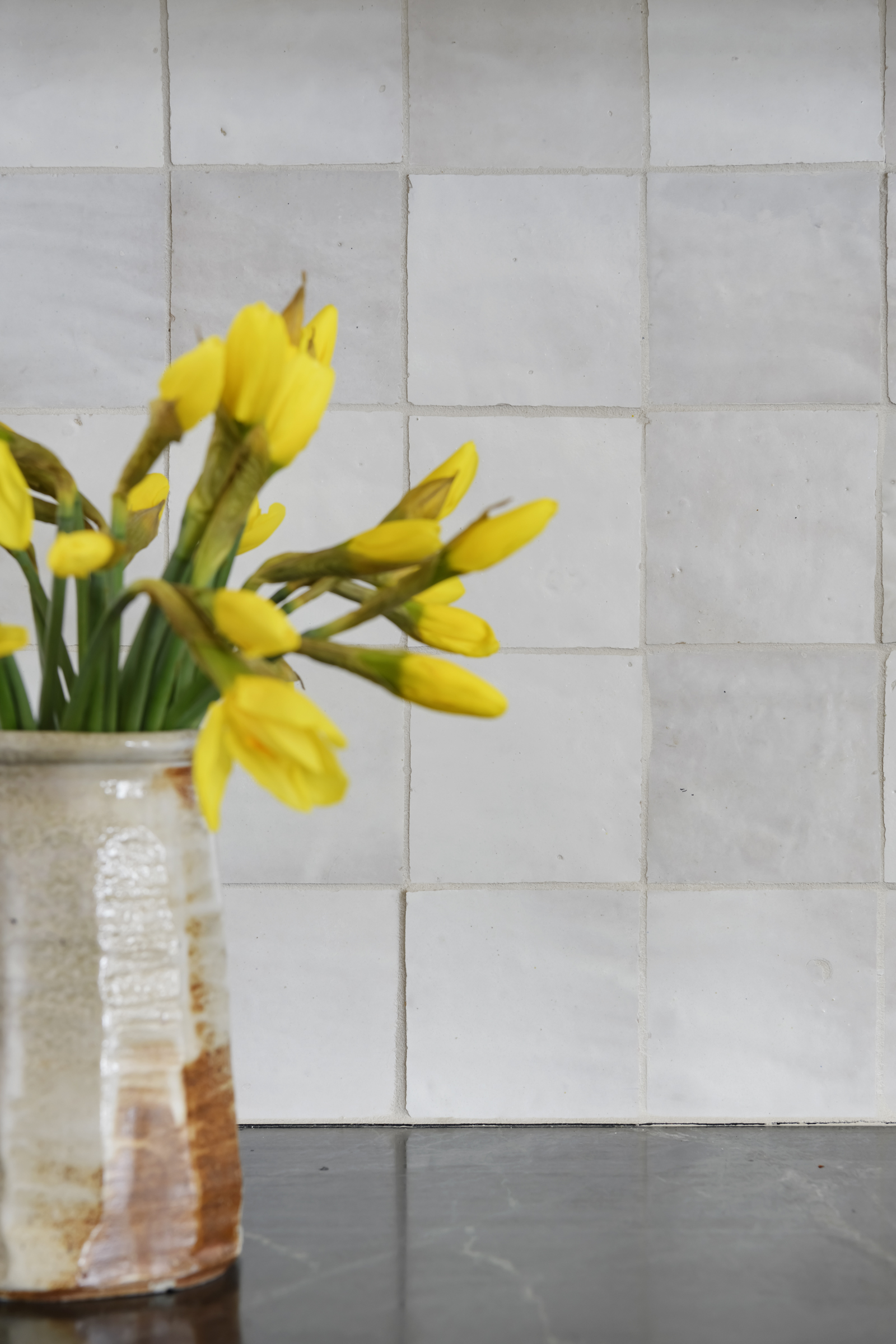 Kitchen clay tile backsplash by Twin Cities remodeling company White Birch Design