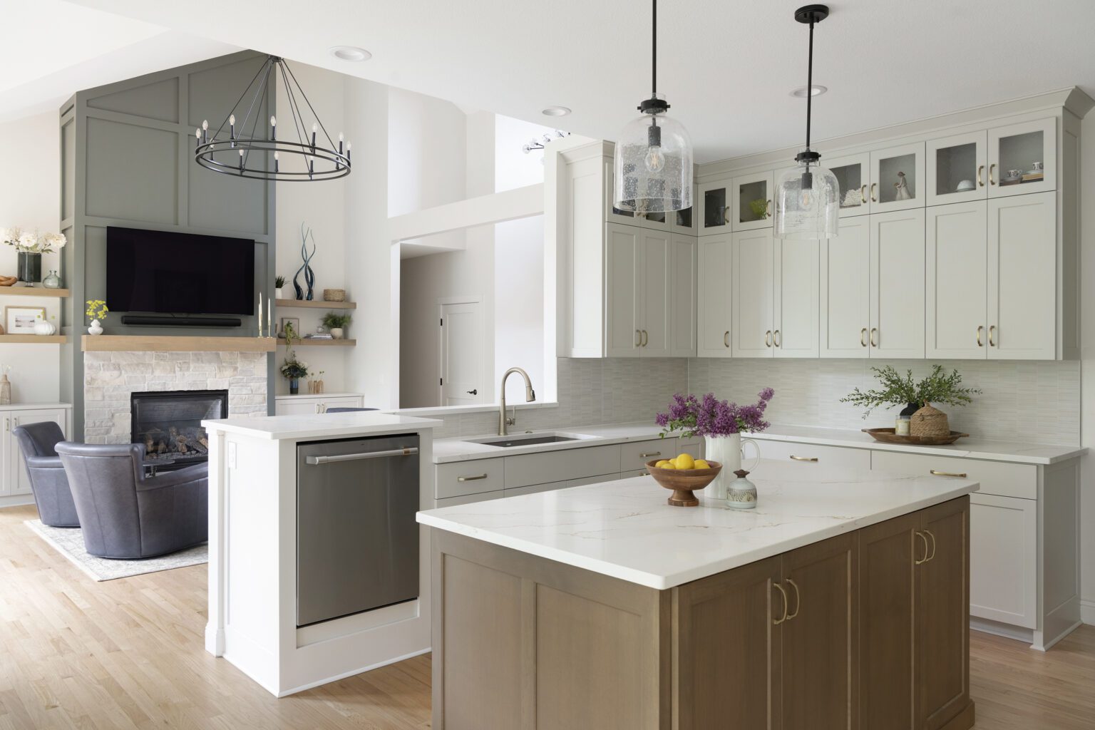 Owatonna Kitchen Great Room and Bathroom Remodel by White Birch Design